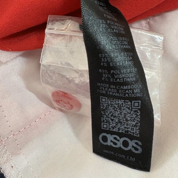 NEW! ASOS Trouser Pant Career Casual Red - 34 - Picture 7 of 8